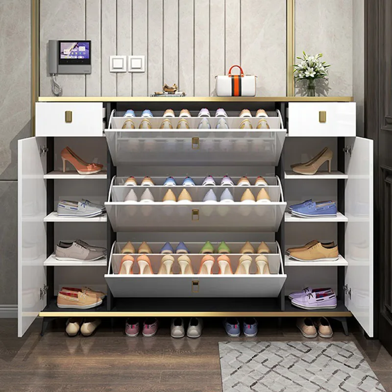 Shoe Rack Cabinet Narrow Entryway - 초박형 좁은 신발장 다층 대학용 수납장에는