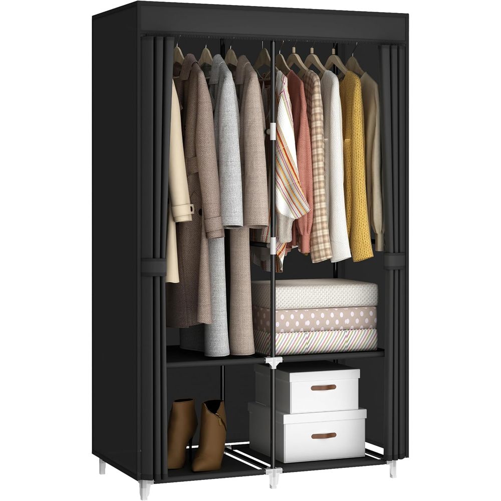 Wardrobe Closet Portable Fabric Cover - 작은 방을 위한 이동식 옷장, 행거대,