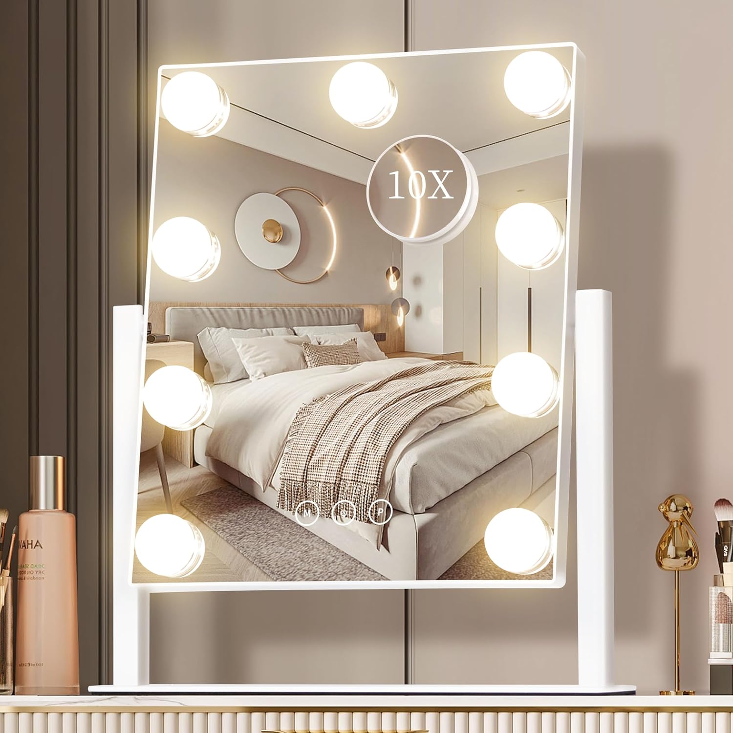 Dressing Table Vanity With Lighted Mirror - 화장대 거울 조명 할리우드 메이크업 거울