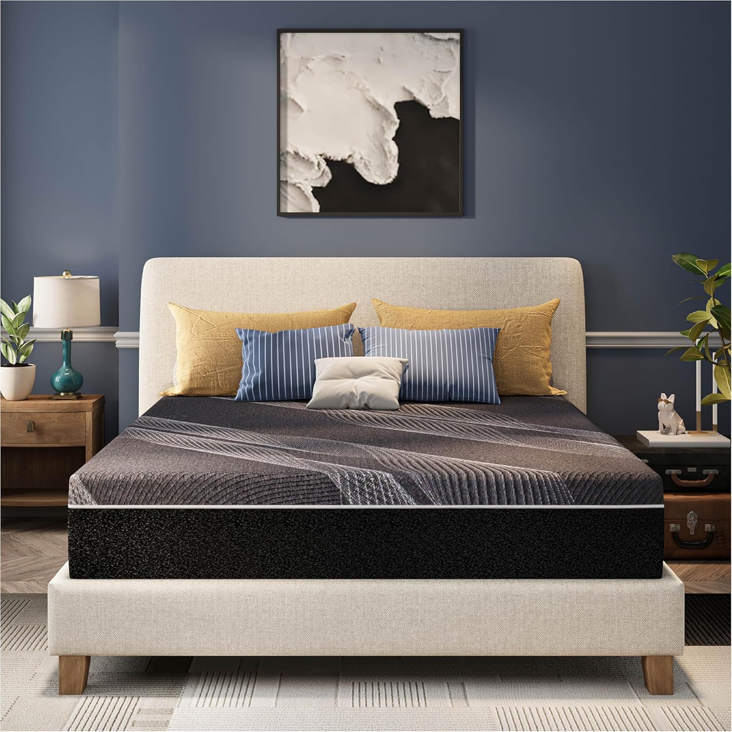 Memory Foam Mattress In A Box Queen - 12인치 퀸 매트리스, 대나무 숯 메모리
