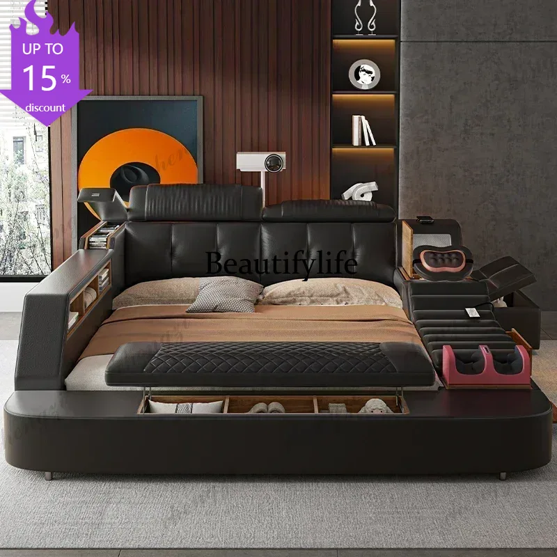 King Size Bed Frame With Storage Drawers - A182 블랙 킹사이즈 프레임 더블 침대