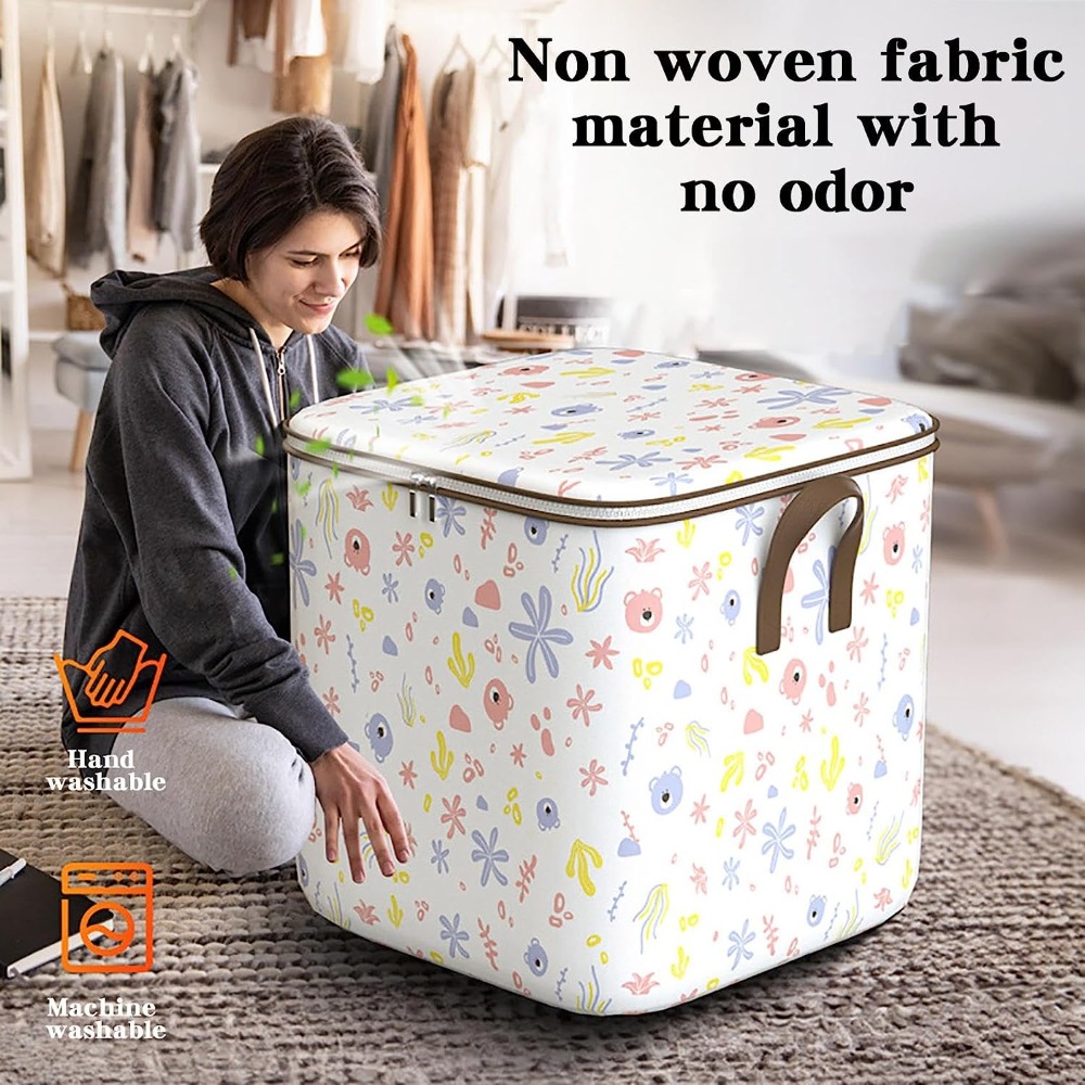 Wardrobe Closet Portable Fabric Cover - 휴대용 접이식 의류 보관함, 내구성 손잡이가
