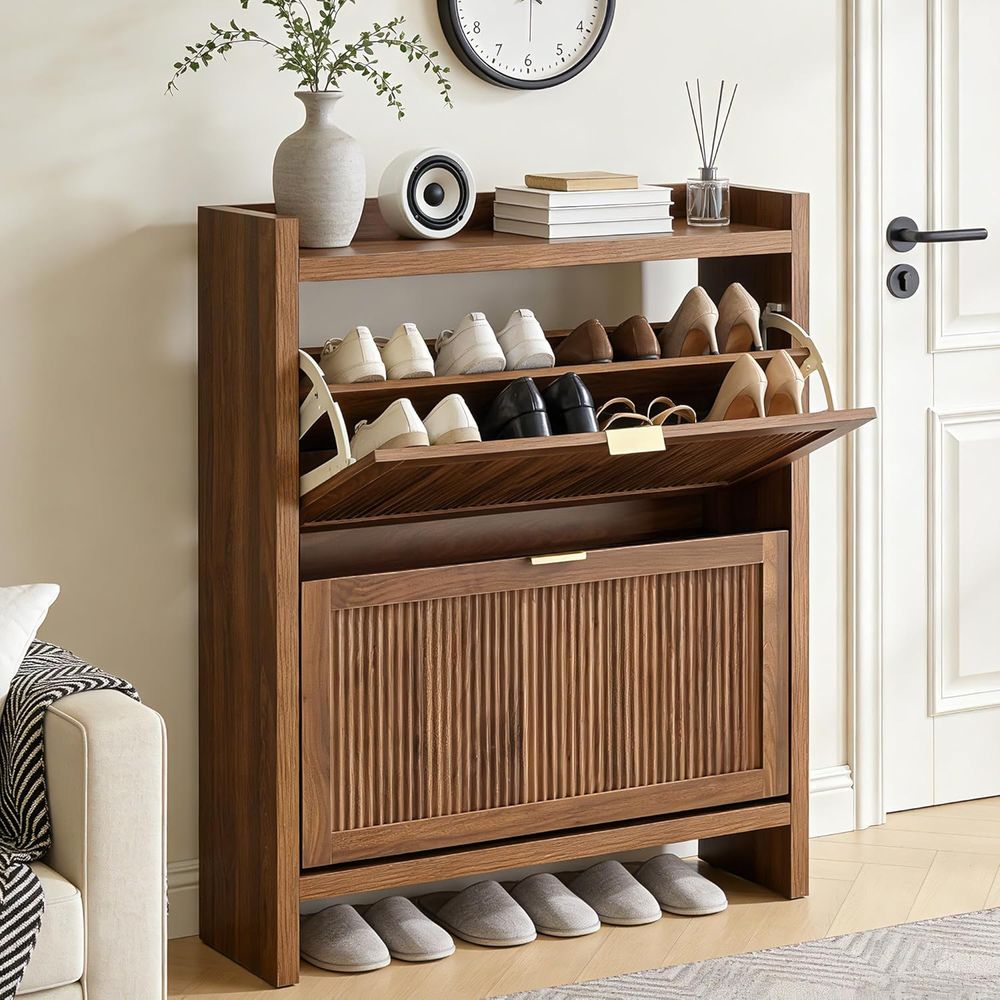 Shoe Rack Cabinet Narrow Entryway - 현관, 출입문, 복도용 좁은 스탠딩 나무