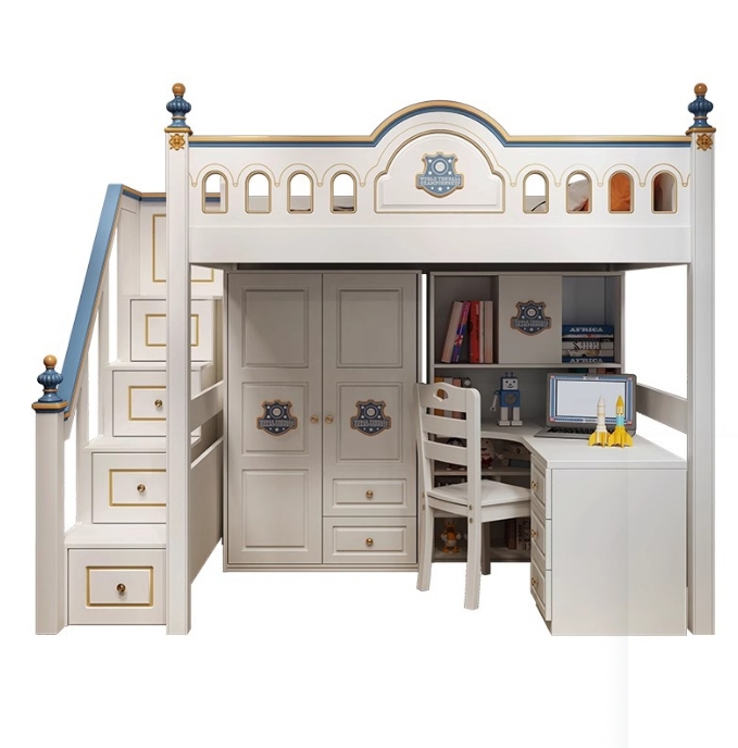 어린이 공주 방 원목 캐슬 이층 침대 디자인, 계단과  - Bunk Bed With Stairs And Slide 리뷰 및 가격