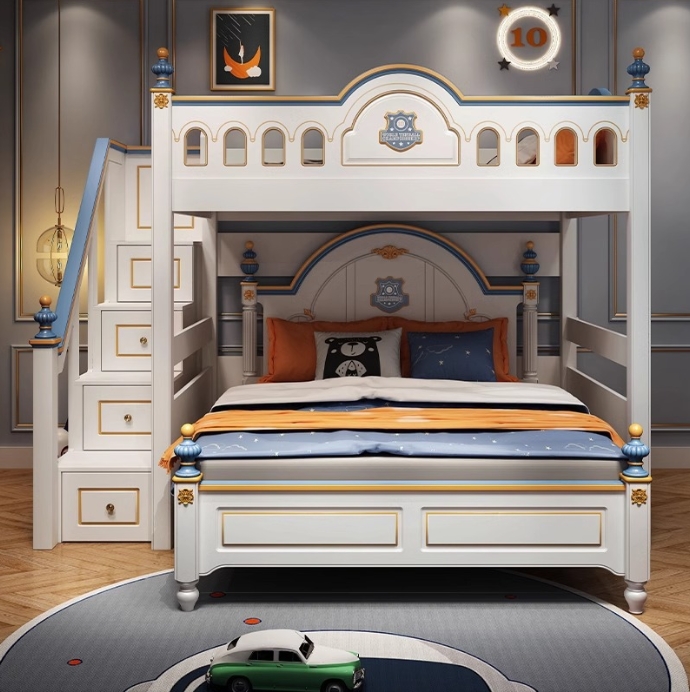 어린이 공주 방 원목 캐슬 이층 침대 디자인, 계단과  - Bunk Bed With Stairs And Slide 리뷰 및 가격