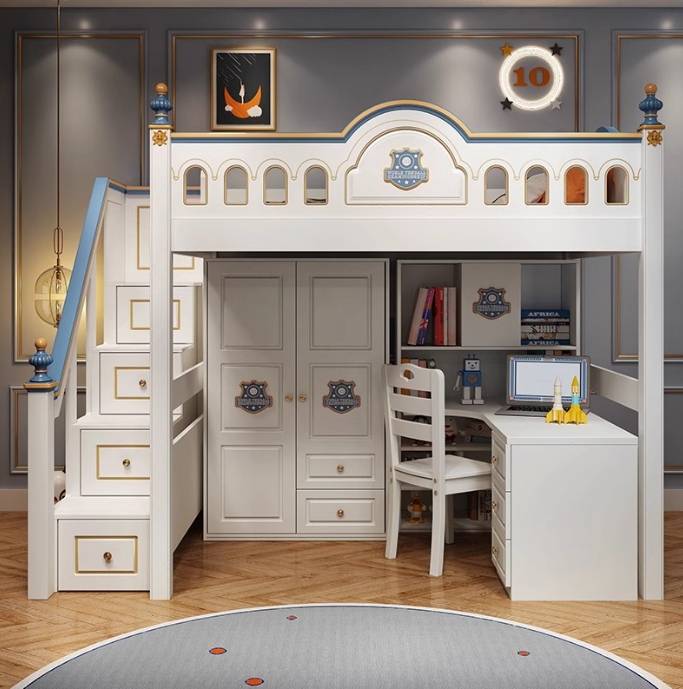 어린이 공주 방 원목 캐슬 이층 침대 디자인, 계단과  - Bunk Bed With Stairs And Slide 리뷰 및 가격