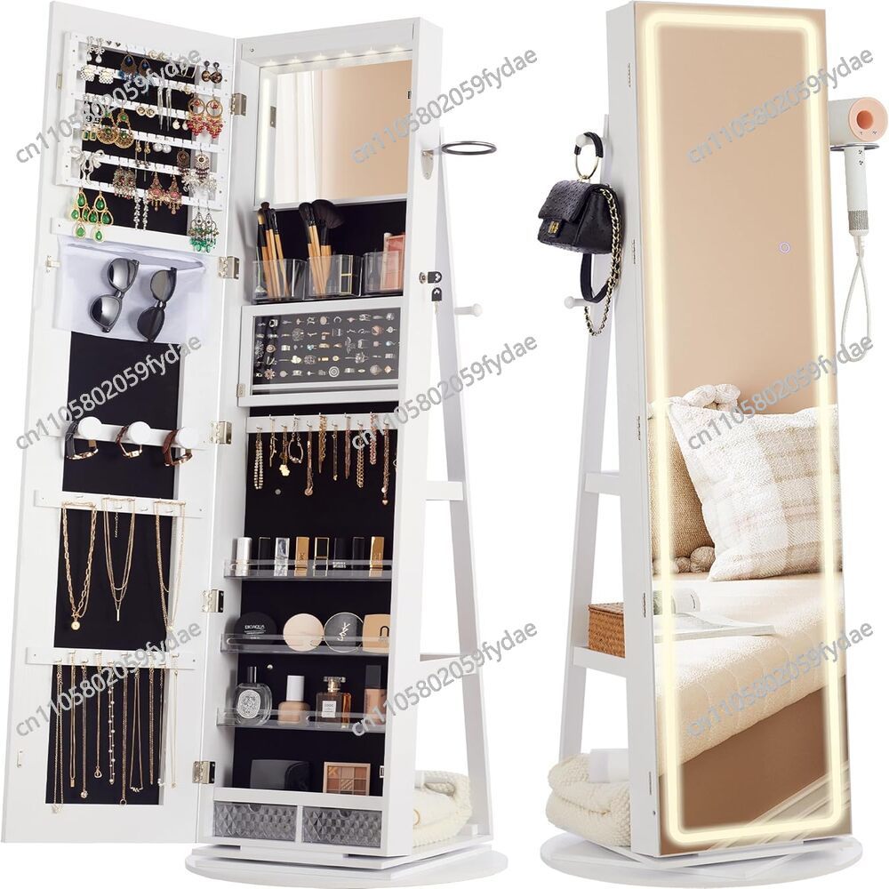 거울 장식장 스탠딩형,360도 회전 °   회전식 보석 - Full Length Mirror Jewelry Armoire 리뷰 및 가격