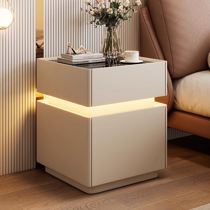 센서 조명이 있는 지능형 침대 옆 테이블, 나무 침실  - Solid Wood Nightstand 2 Drawers 리뷰 및 가격