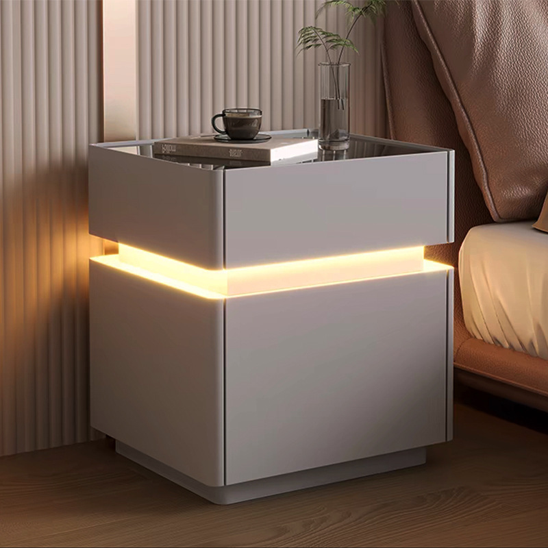 센서 조명이 있는 지능형 침대 옆 테이블, 나무 침실  - Solid Wood Nightstand 2 Drawers 리뷰 및 가격