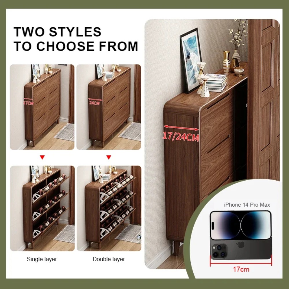 슬림 플립 도어 신발장, 루스틱 우드 현관 신발랙, 좁 - Shoe Rack Cabinet Narrow Entryway 리뷰 및 가격
