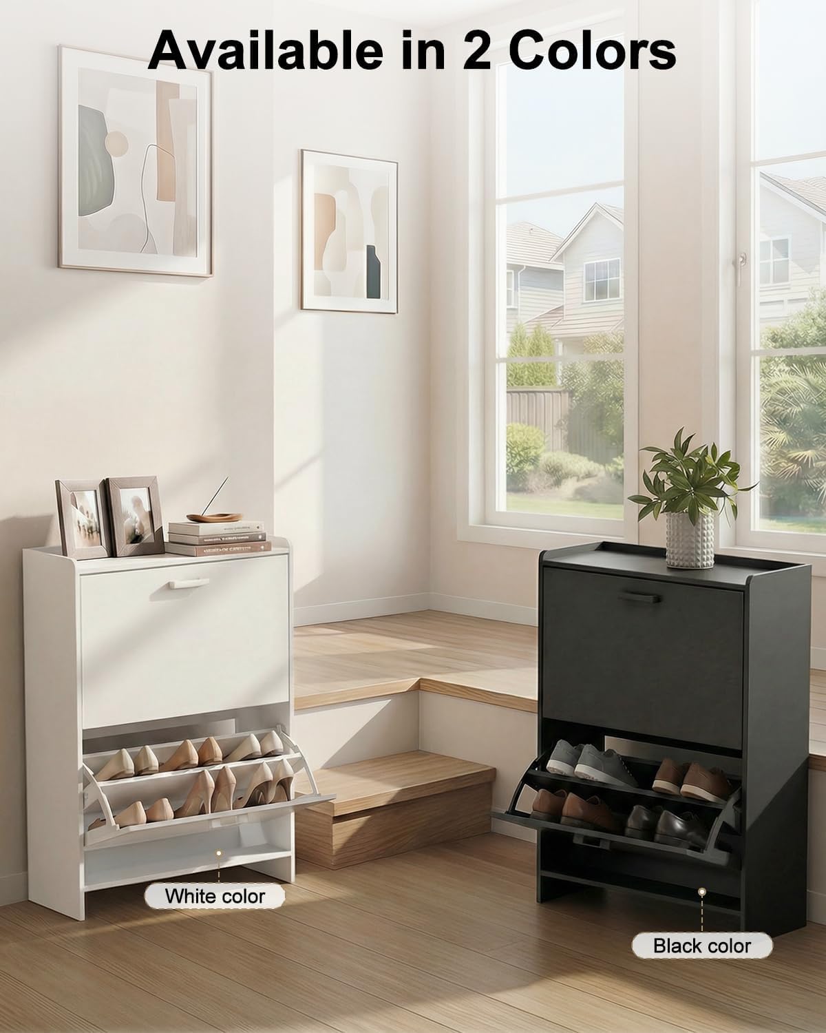 # 좁은 신발장, 2개의 플립 서랍, 현관 및 복도용  - Shoe Rack Cabinet Narrow Entryway 리뷰 및 가격