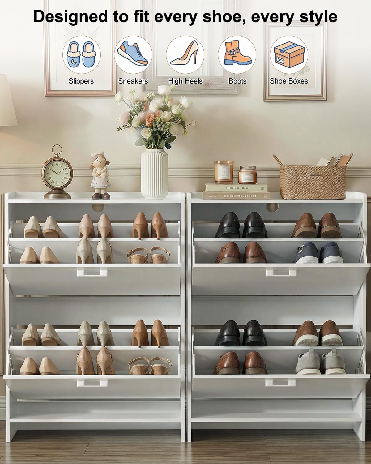 # 좁은 신발장, 2개의 플립 서랍, 현관 및 복도용  - Shoe Rack Cabinet Narrow Entryway 리뷰 및 가격