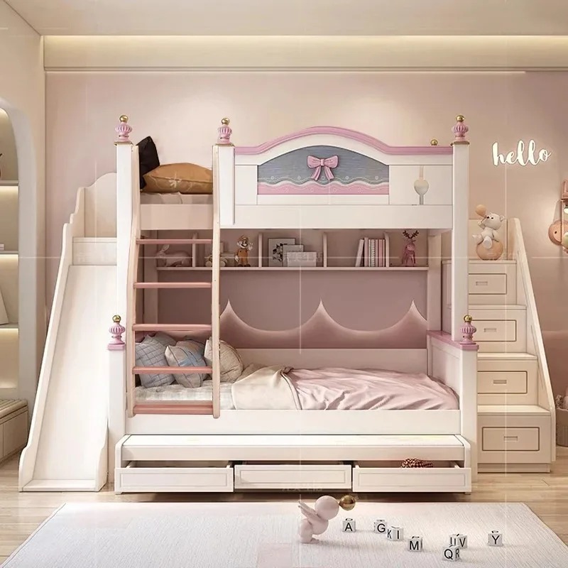 저렴한 맞춤형 원목 이층 침대 고품질 침실 가구 어린이 - Bunk Bed With Stairs And Slide 리뷰 및 가격