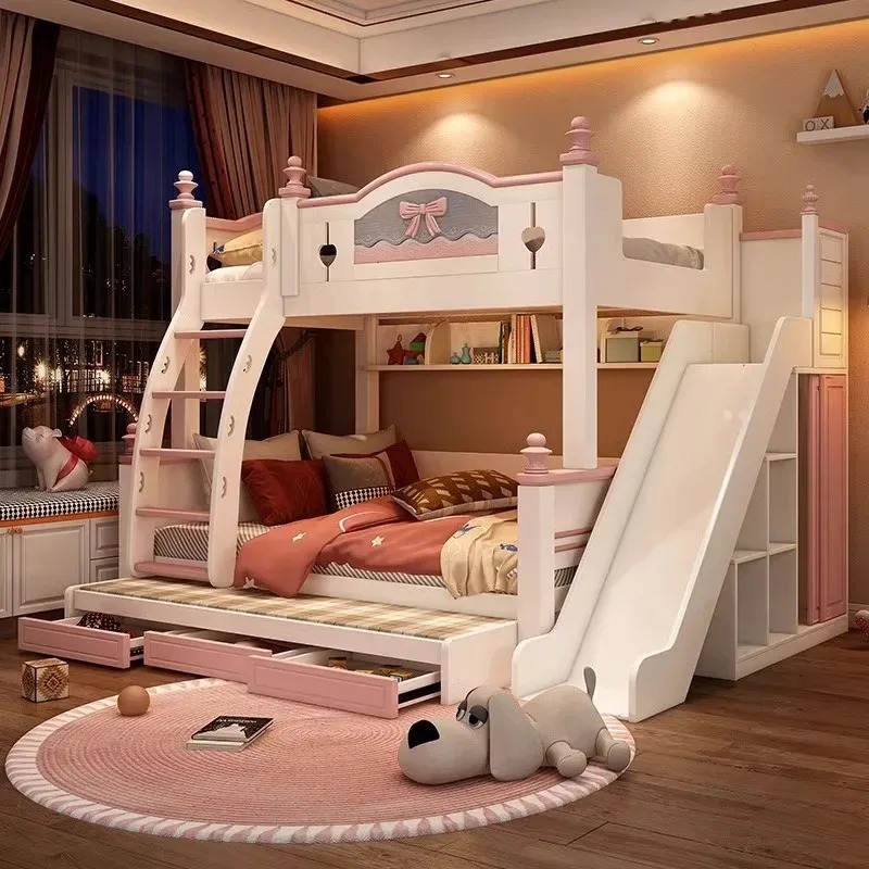저렴한 맞춤형 원목 이층 침대 고품질 침실 가구 어린이 - Bunk Bed With Stairs And Slide 리뷰 및 가격