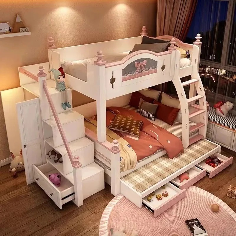 저렴한 맞춤형 원목 이층 침대 고품질 침실 가구 어린이 - Bunk Bed With Stairs And Slide 리뷰 및 가격