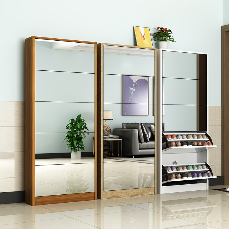 현대식 원목 신발장, 거울 포함 슬림형 현관 신발 정리 - Shoe Rack Cabinet Narrow Entryway 리뷰 및 가격