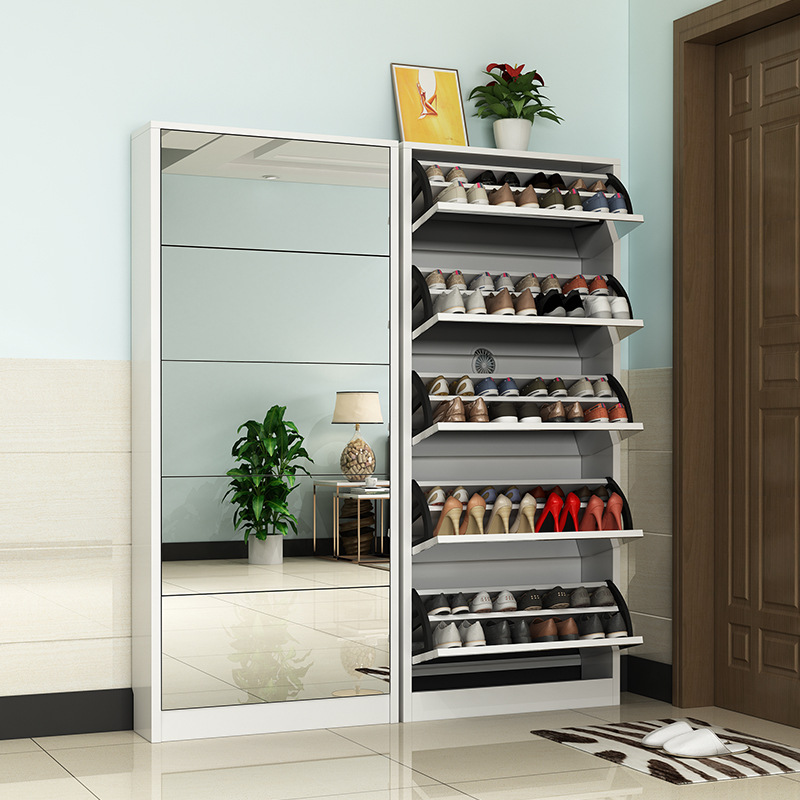 현대식 원목 신발장, 거울 포함 슬림형 현관 신발 정리 - Shoe Rack Cabinet Narrow Entryway 리뷰 및 가격
