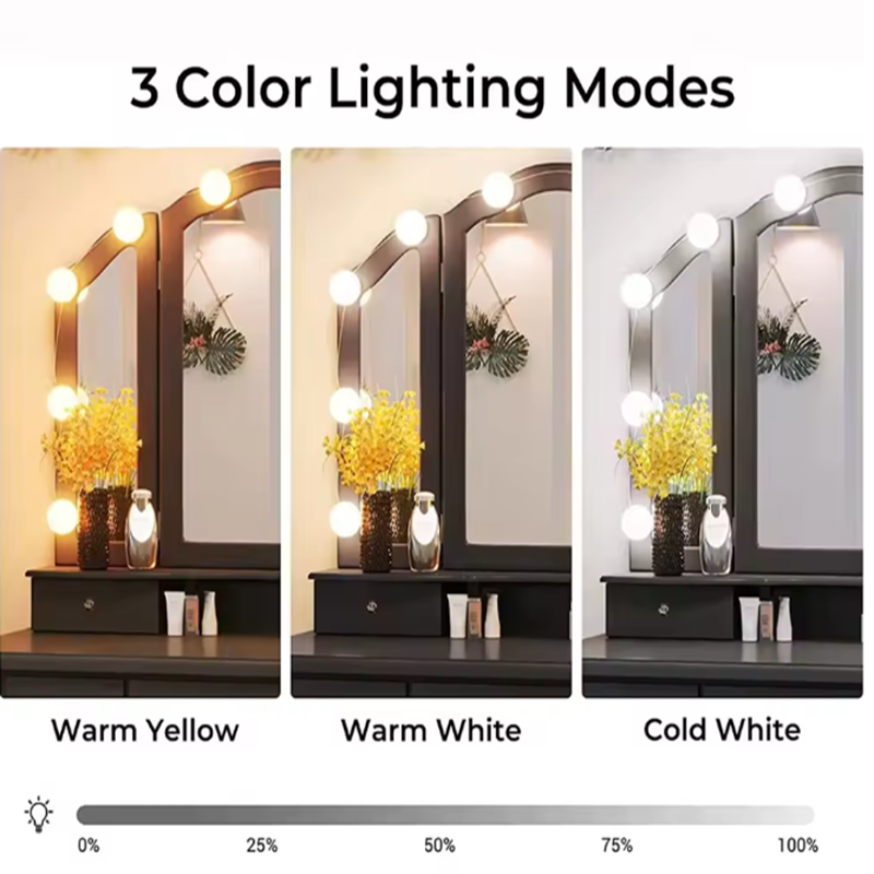 탈부착 가능한 LED 화장대 조명 전구 할리우드 화장대 - Dressing Table Vanity With Lighted Mirror 리뷰 및 가격