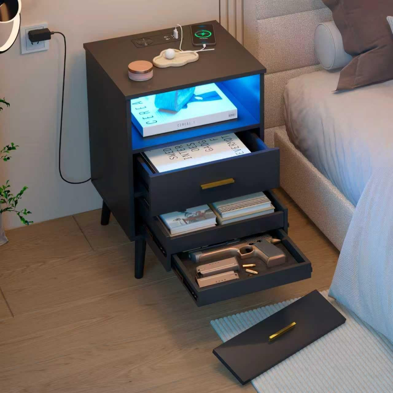 서랍이 있는 나이트 스탠드, USB 및 타입-C 포트가 - Solid Wood Nightstand 2 Drawers 리뷰 및 가격
