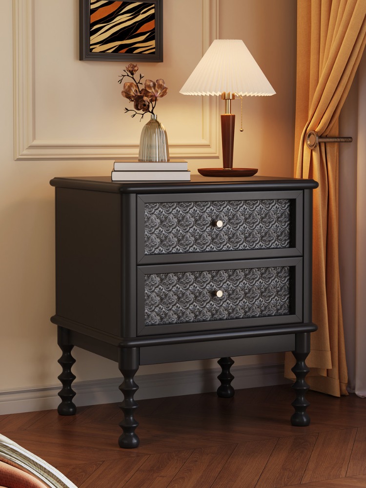 빈티지 나이트 스탠드 인쇄 유리 단단한 나무 가구 홈  - Solid Wood Nightstand 2 Drawers 리뷰 및 가격