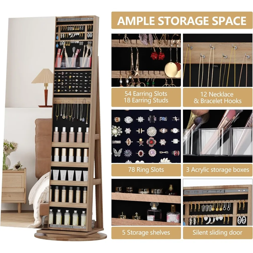 63인치 대형 보석함 정리함, 잠금 가능한 거울과 보석 - Full Length Mirror Jewelry Armoire 리뷰 및 가격