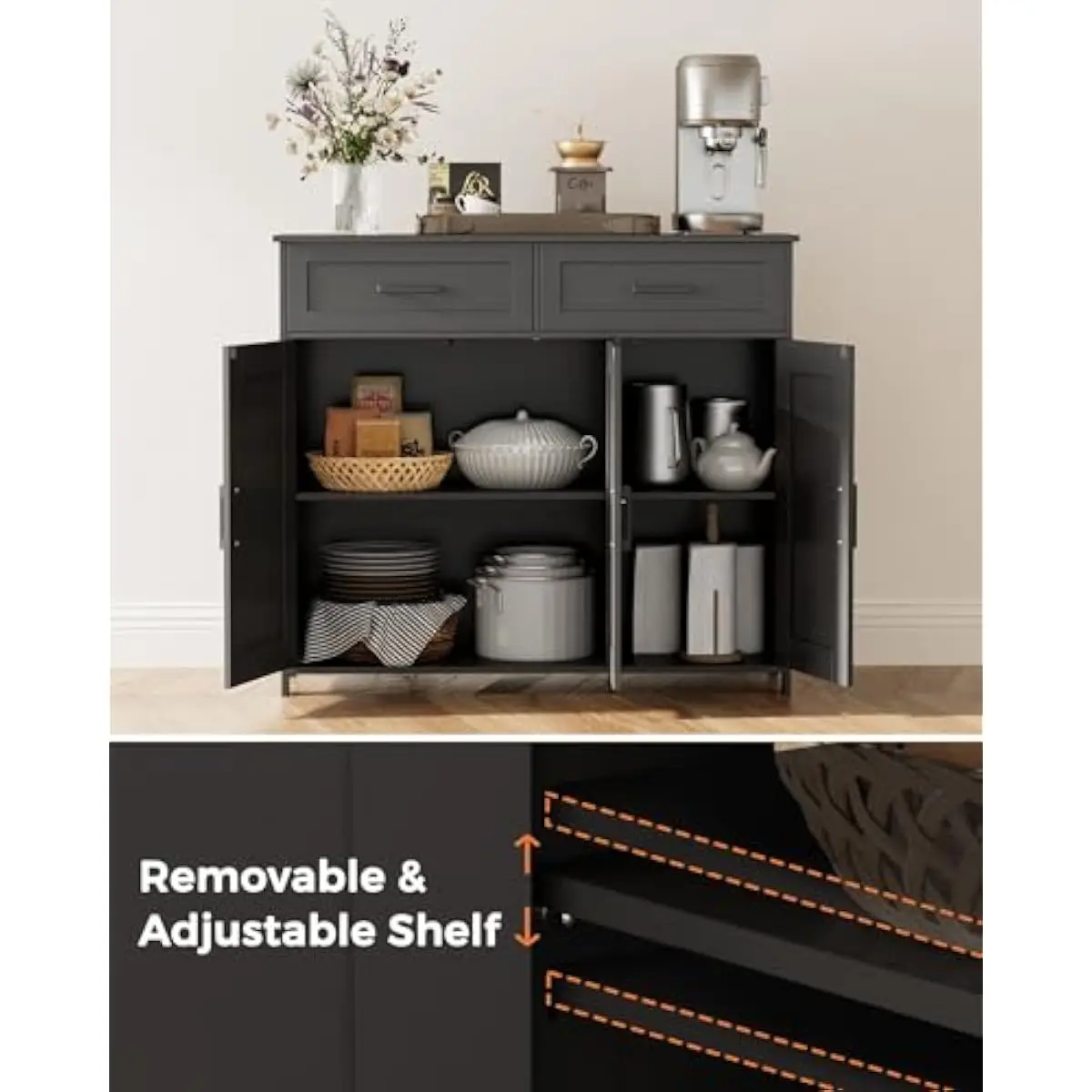 서랍이 있는 커피 바 수납장, 주방 뷔페 캐비닛 - Storage 리뷰 및 가격