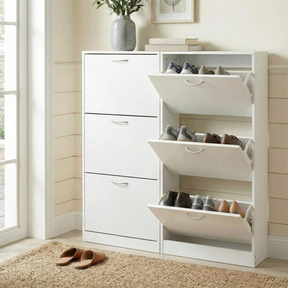 현관용 신발장, 좁은 공간용 신발 수납장, 3개의 플립 - Shoe Rack Cabinet Narrow Entryway 리뷰 및 가격