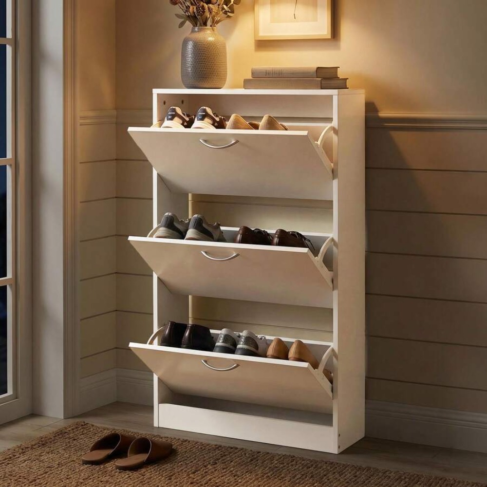 현관용 신발장, 좁은 공간용 신발 수납장, 3개의 플립 - Shoe Rack Cabinet Narrow Entryway 리뷰 및 가격