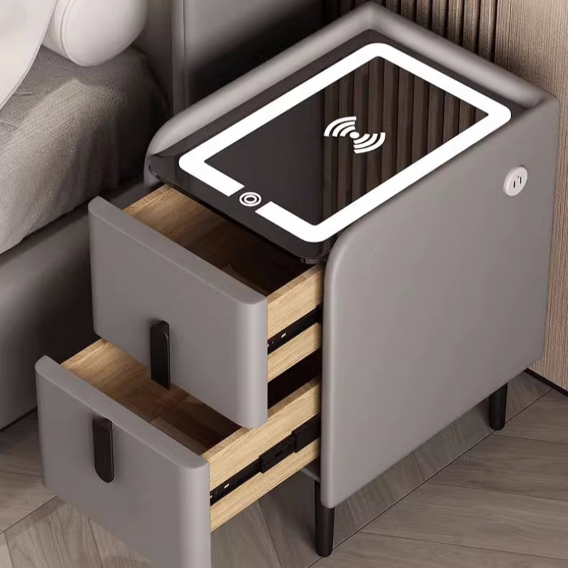 노르딕 스타일 스마트 침대 협탁, 무선 충전 기능 포함 - Solid Wood Nightstand 2 Drawers 리뷰 및 가격