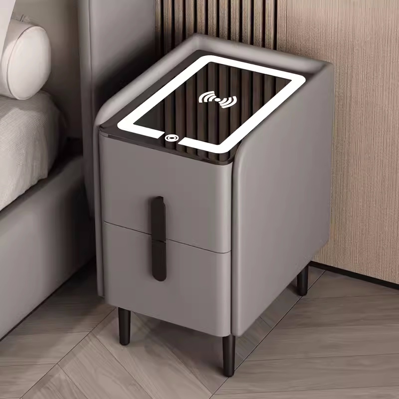 노르딕 스타일 스마트 침대 협탁, 무선 충전 기능 포함 - Solid Wood Nightstand 2 Drawers 리뷰 및 가격