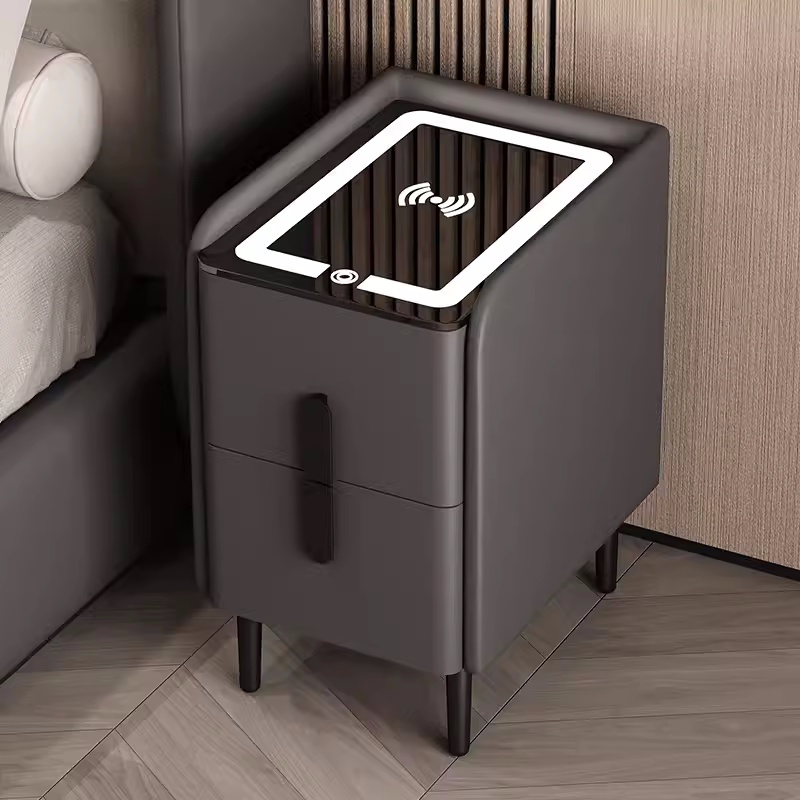 노르딕 스타일 스마트 침대 협탁, 무선 충전 기능 포함 - Solid Wood Nightstand 2 Drawers 리뷰 및 가격