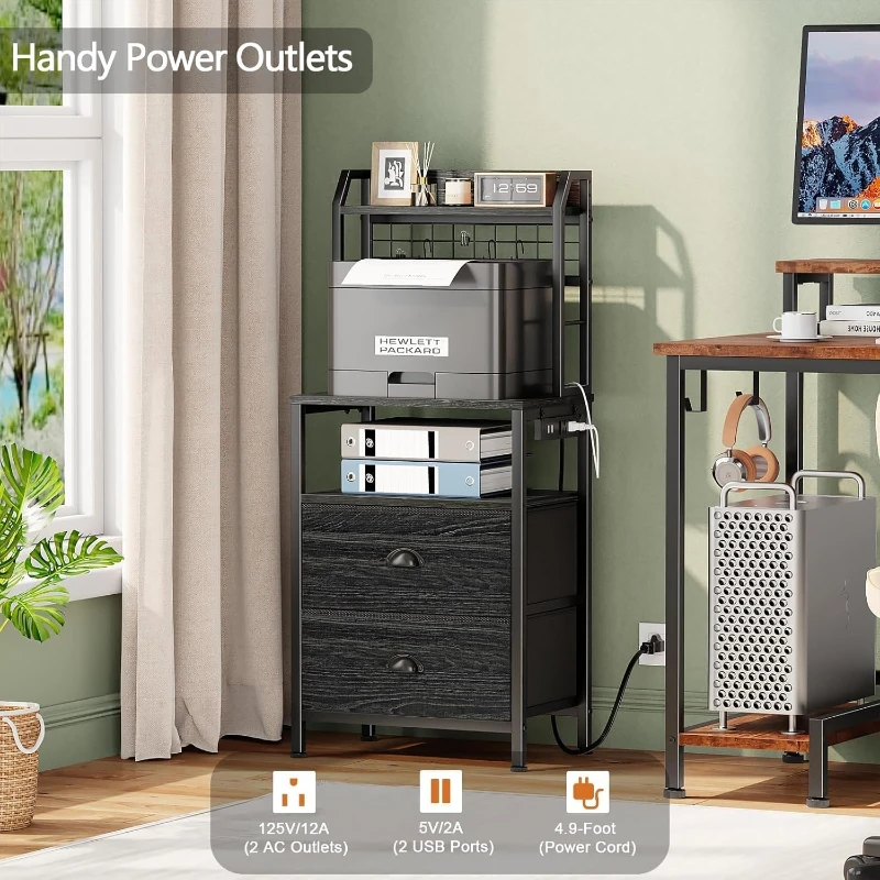 40인치 높이의 충전 스테이션과 LED 조명이 있는 침 - Solid Wood Nightstand 2 Drawers 리뷰 및 가격