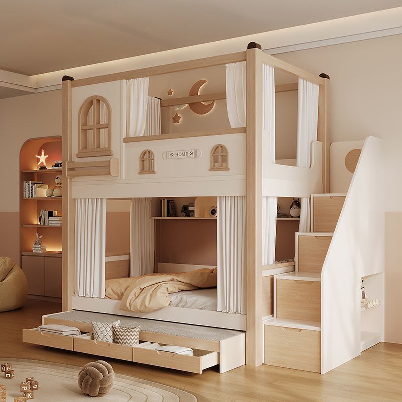 슬라이드와 수납 계단이 있는 어린이 이층 침대, 퀸 사 - Bunk Bed With Stairs And Slide 리뷰 및 가격