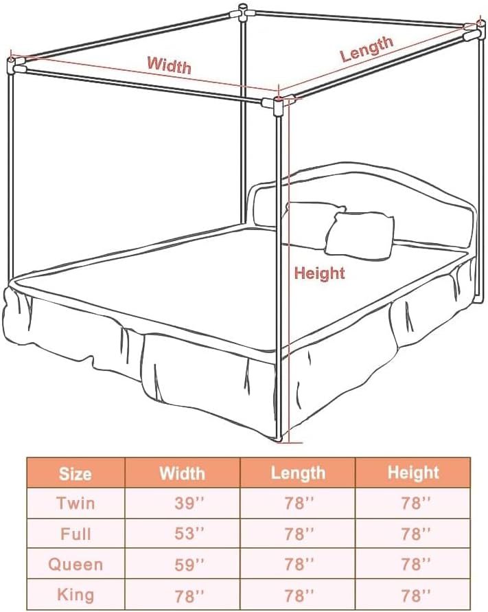 스테인리스 스틸 캐노피 침대 프레임 퀸 사이즈, 포스트 - Canopy Bed Frame Metal Queen 리뷰 및 가격