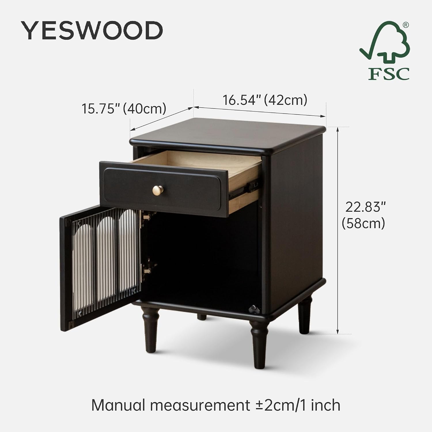 원목 협탁 세트, 2단 서랍 & 플루티드 유리문, 미드 - Solid Wood Nightstand 2 Drawers 리뷰 및 가격
