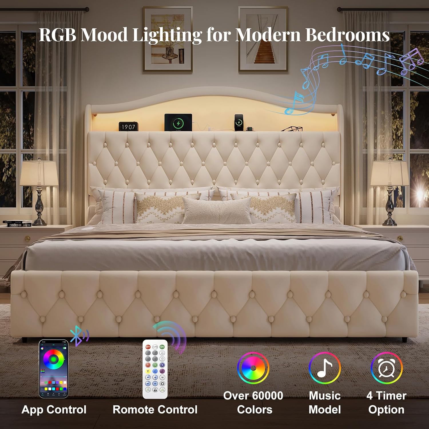 킹사이즈 플랫폼 침대 프레임, 4개 수납 서랍 포함,  - King Size Bed Frame With Storage Drawers 리뷰 및 가격