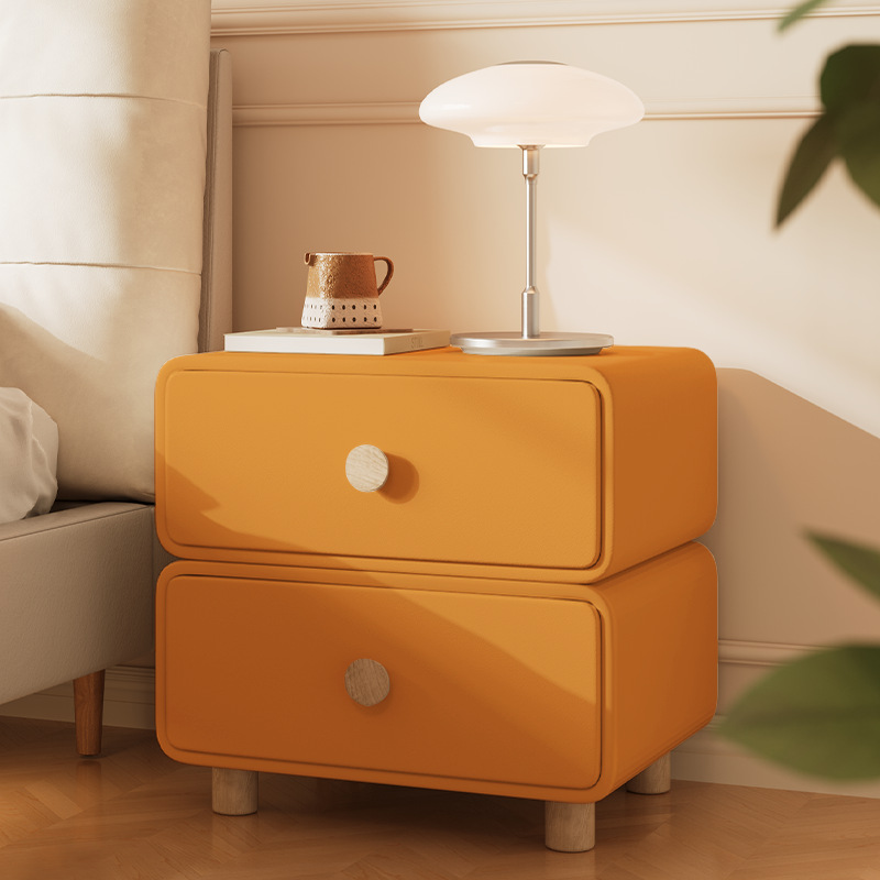 미니멀리스트 크림색 침대 옆 캐비닛 둥근 모서리 2단  - Solid Wood Nightstand 2 Drawers 리뷰 및 가격