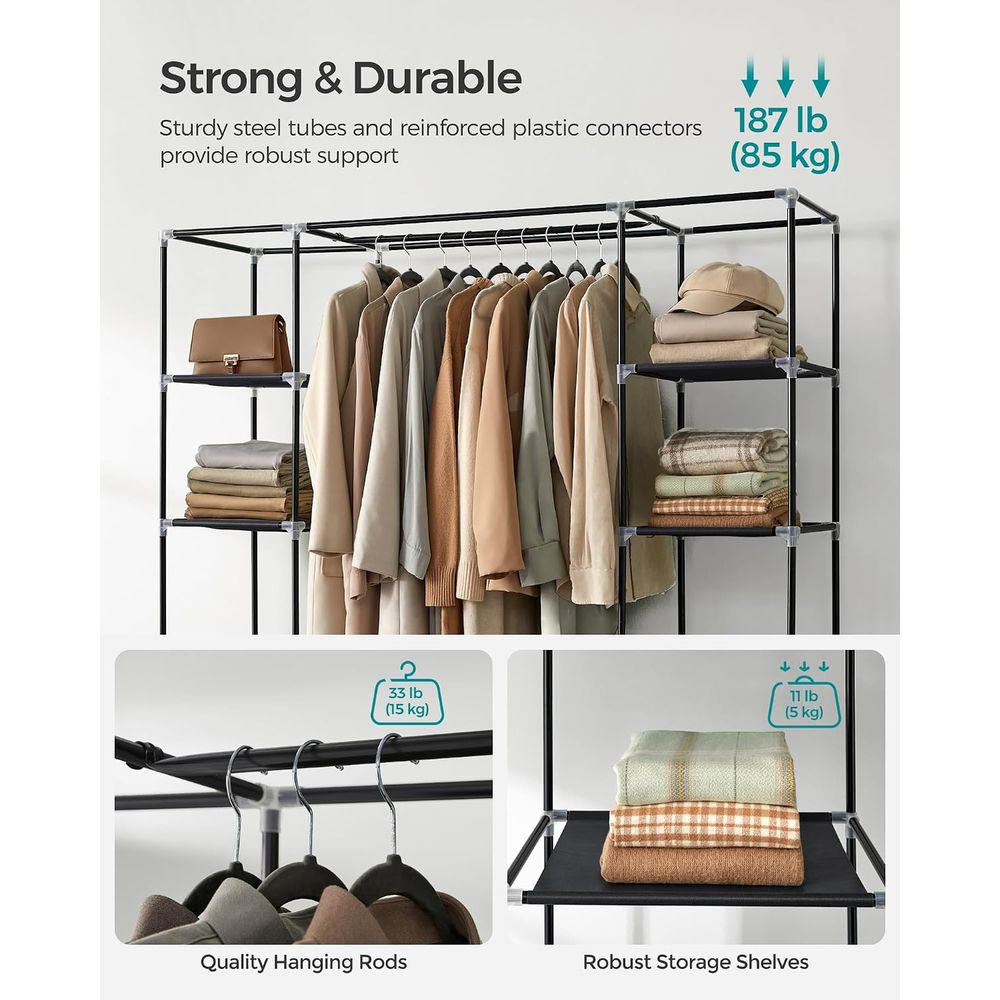 옷장, 이동식 옷장, 부직포 커버가 있는 옷걸이, 옷  - Wardrobe Closet Portable Fabric Cover 리뷰 및 가격