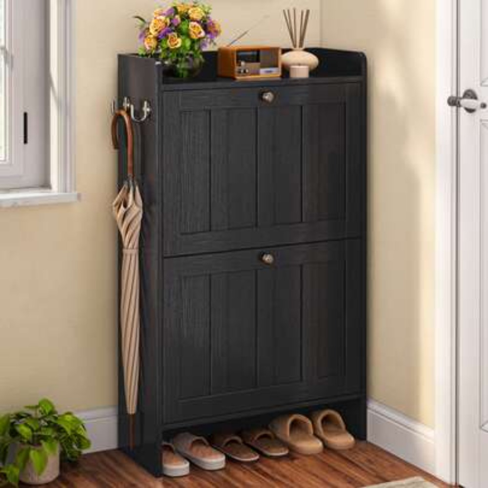 독립형 좁은 신발장(플립형 서랍 2개 포함), 현관 신 - Shoe Rack Cabinet Narrow Entryway 리뷰 및 가격