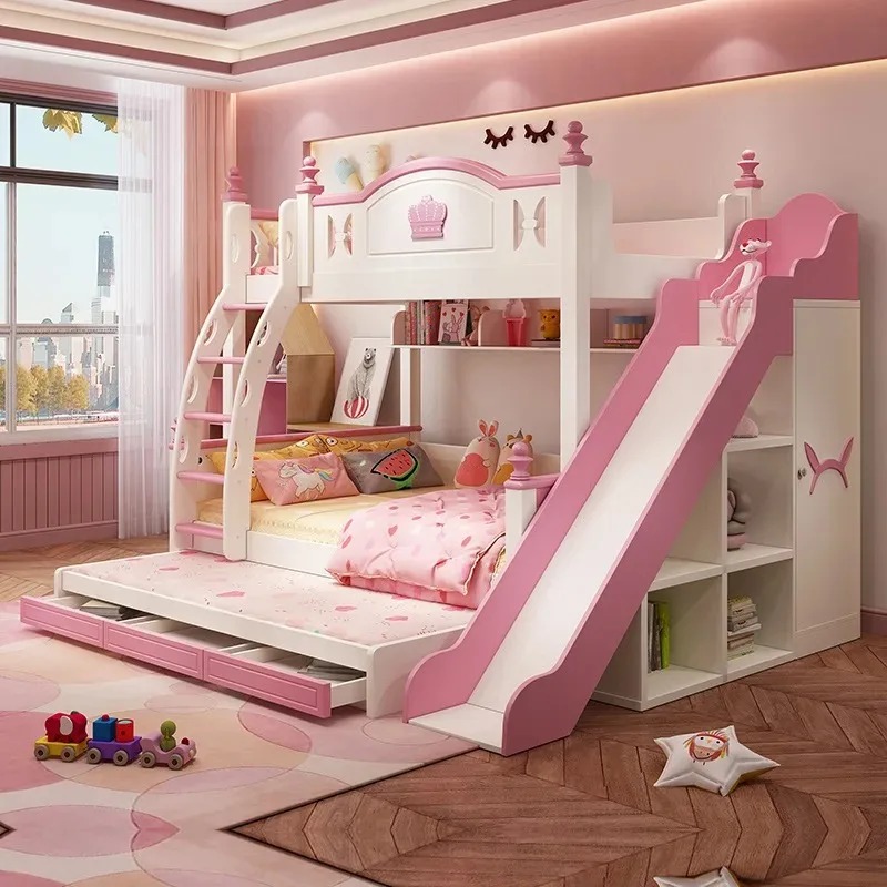 어린이 침실 가구 계단이 있는 어린이 이층 침대 어린이 - Bunk Bed With Stairs And Slide 리뷰 및 가격