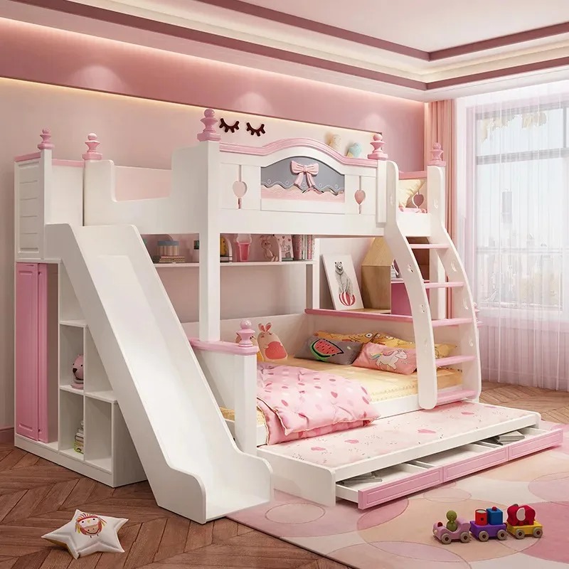 어린이 침실 가구 계단이 있는 어린이 이층 침대 어린이 - Bunk Bed With Stairs And Slide 리뷰 및 가격