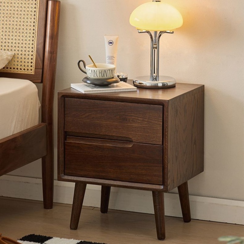 나무 침대 옆 테이블 빈티지 나이트 스탠드 럭셔리 침실 - Solid Wood Nightstand 2 Drawers 리뷰 및 가격