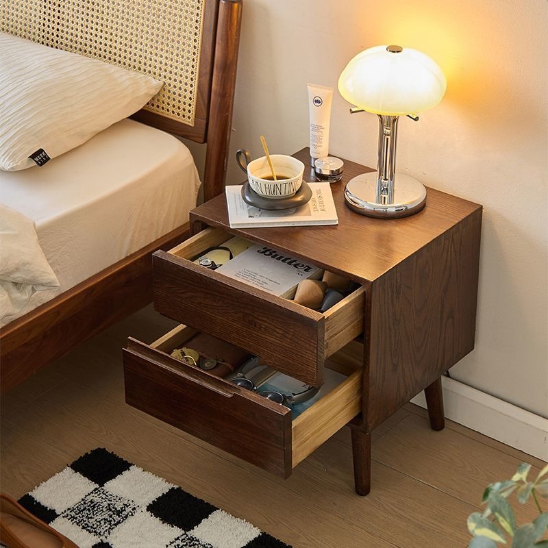 나무 침대 옆 테이블 빈티지 나이트 스탠드 럭셔리 침실 - Solid Wood Nightstand 2 Drawers 리뷰 및 가격