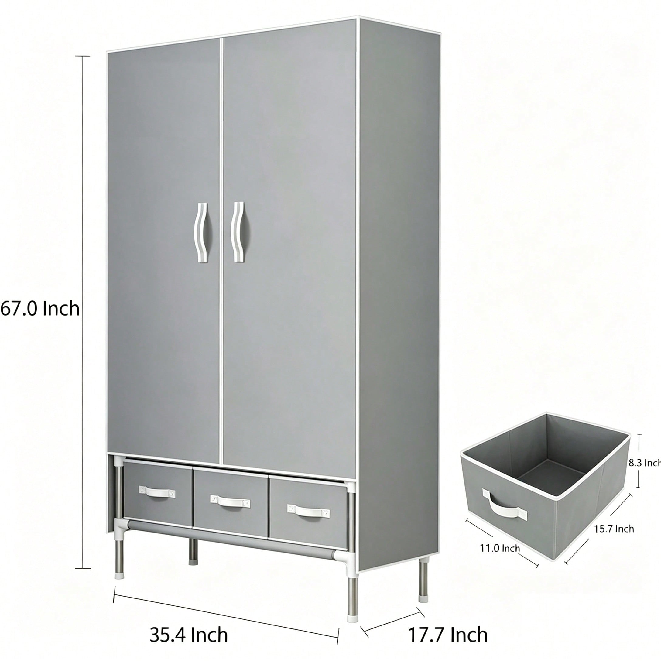휴대용 옷장, 57.48인치 옷 정리함, 3개의 옷걸이 - Wardrobe Closet Portable Fabric Cover 리뷰 및 가격