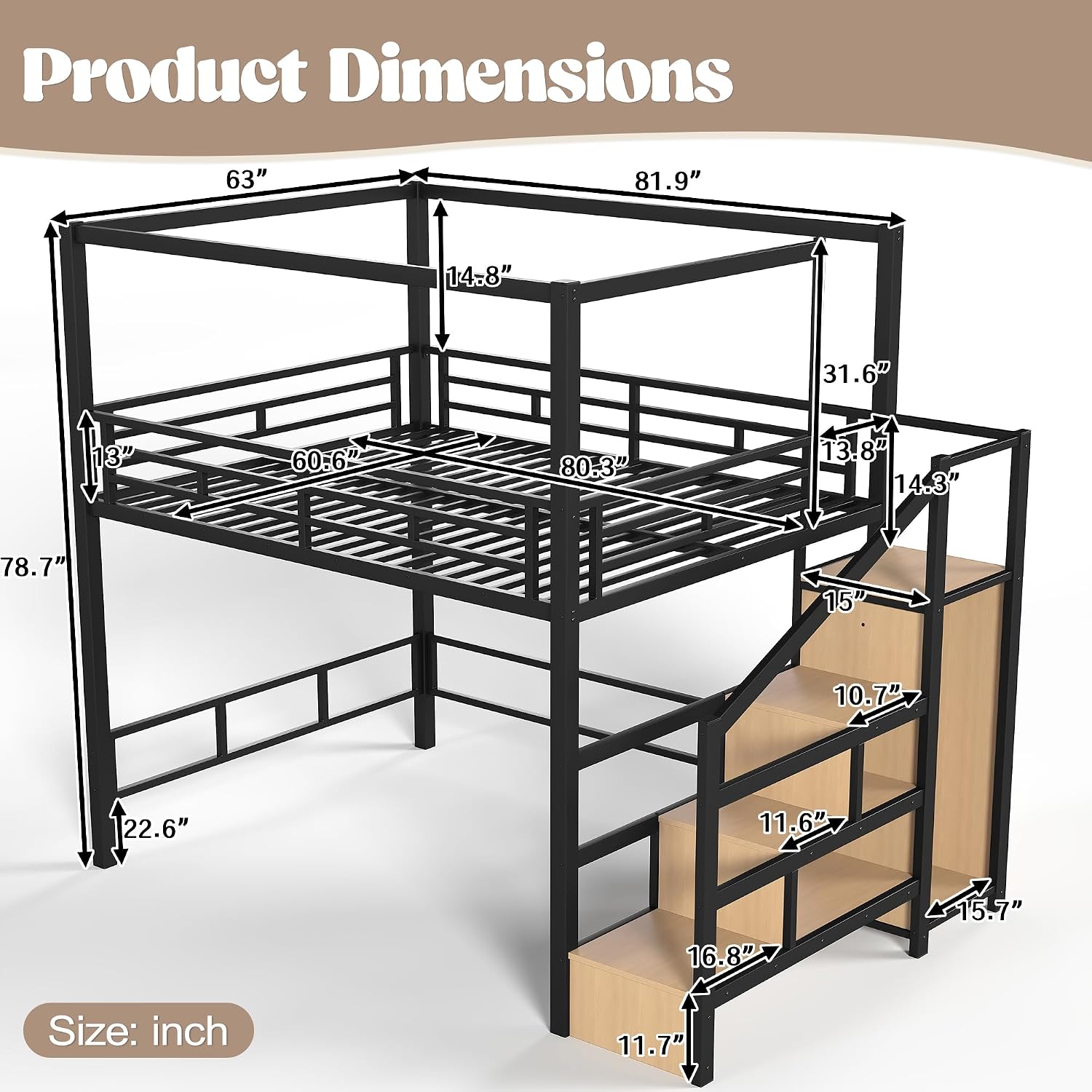 퀸 로프트 침대(수납 계단 및 옷장 포함), 성인용 금 - Canopy Bed Frame Metal Queen 리뷰 및 가격
