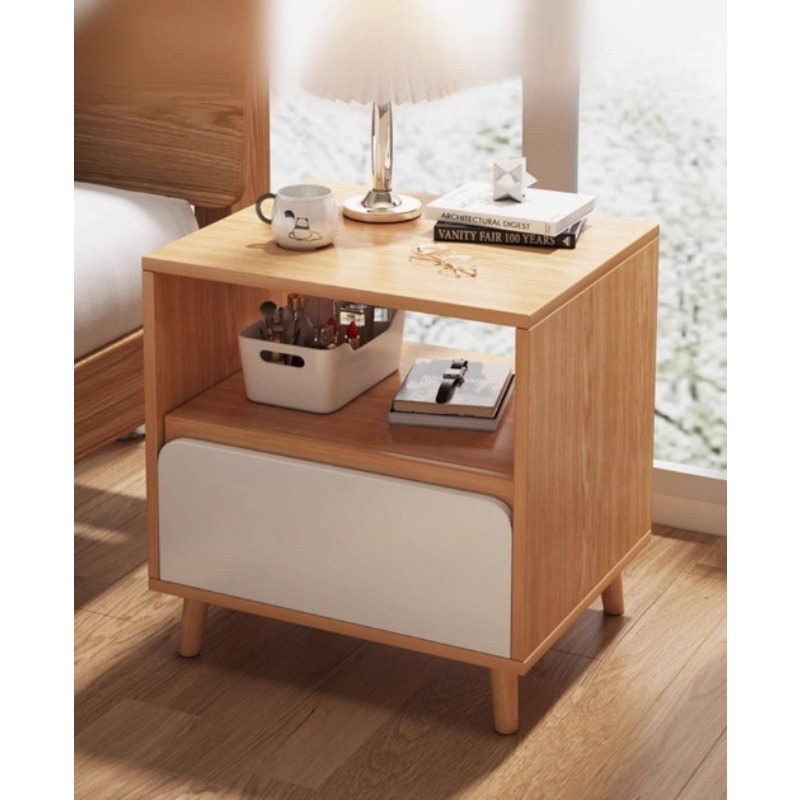 흰색 침대 옆 탁자 서랍이 있는 침실 수납장 원목 다리 - Solid Wood Nightstand 2 Drawers 리뷰 및 가격
