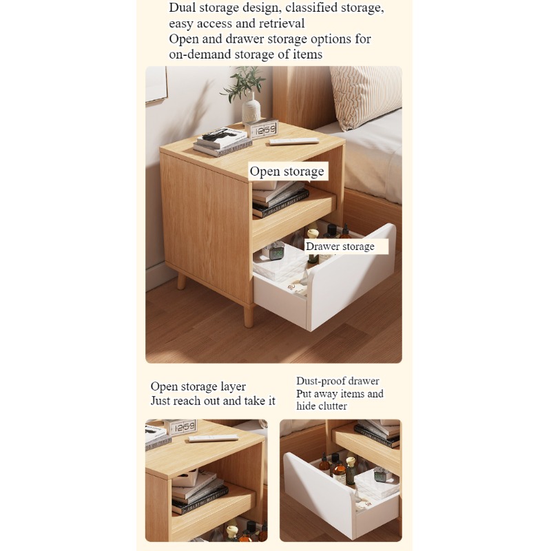 흰색 침대 옆 탁자 서랍이 있는 침실 수납장 원목 다리 - Solid Wood Nightstand 2 Drawers 리뷰 및 가격