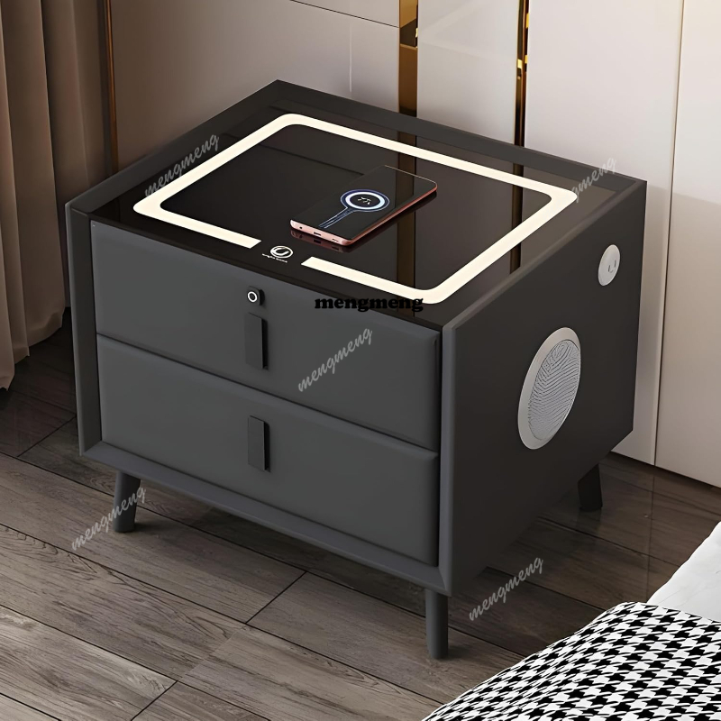 원목 스마트 나이트스탠드 무선 충전 나이트 스탠드 지문 - Solid Wood Nightstand 2 Drawers 리뷰 및 가격