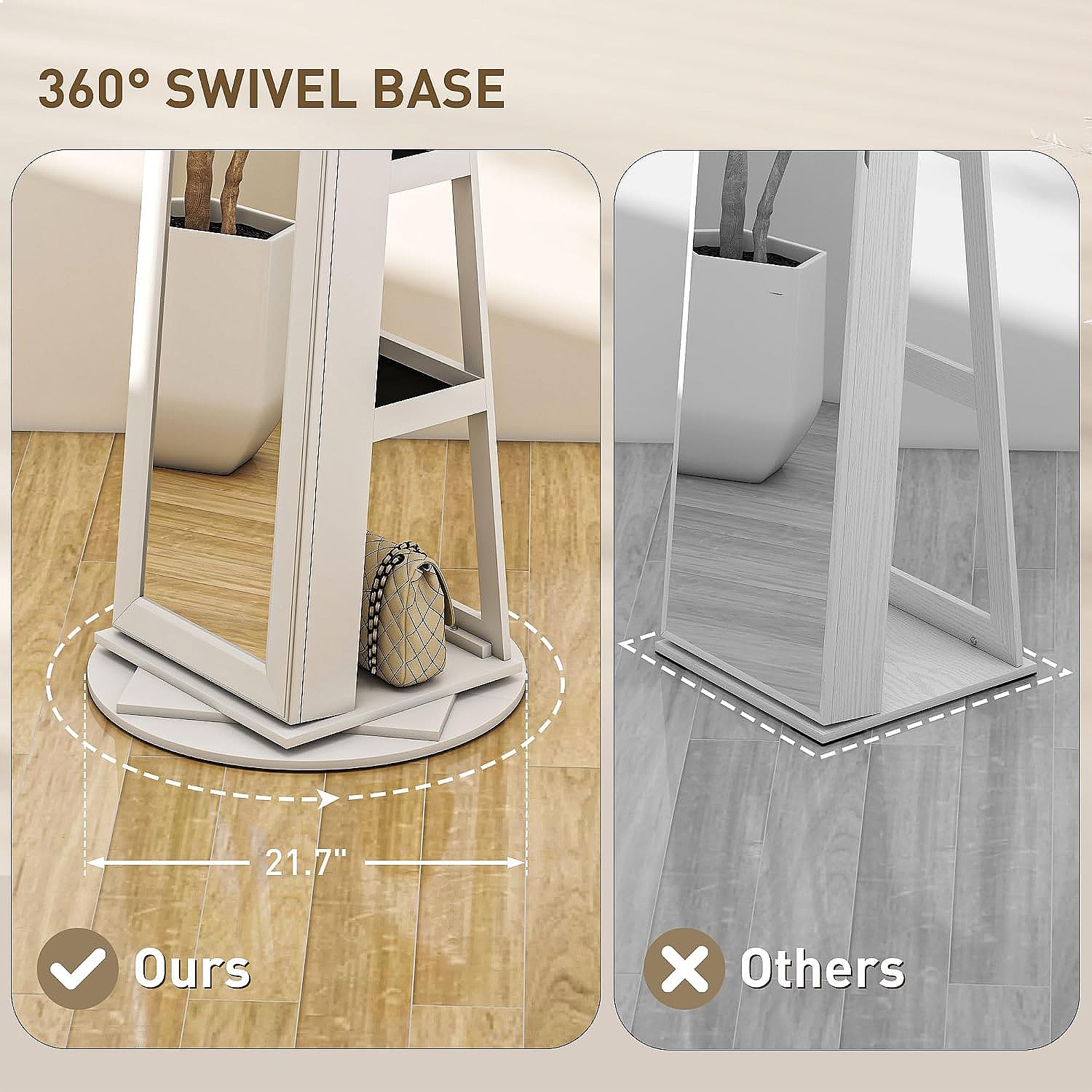 HOMCOM 360 °   회전식 잠금장치가 있는 보석 - Full Length Mirror Jewelry Armoire 리뷰 및 가격