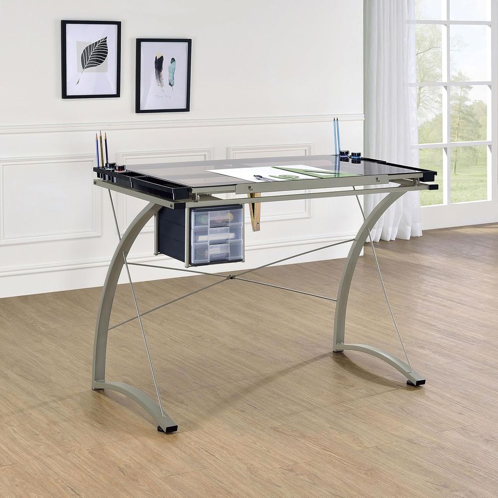 41인치 금속 및 유리 재질의 제도용 테이블(각도 조절 - Tables 리뷰 및 가격